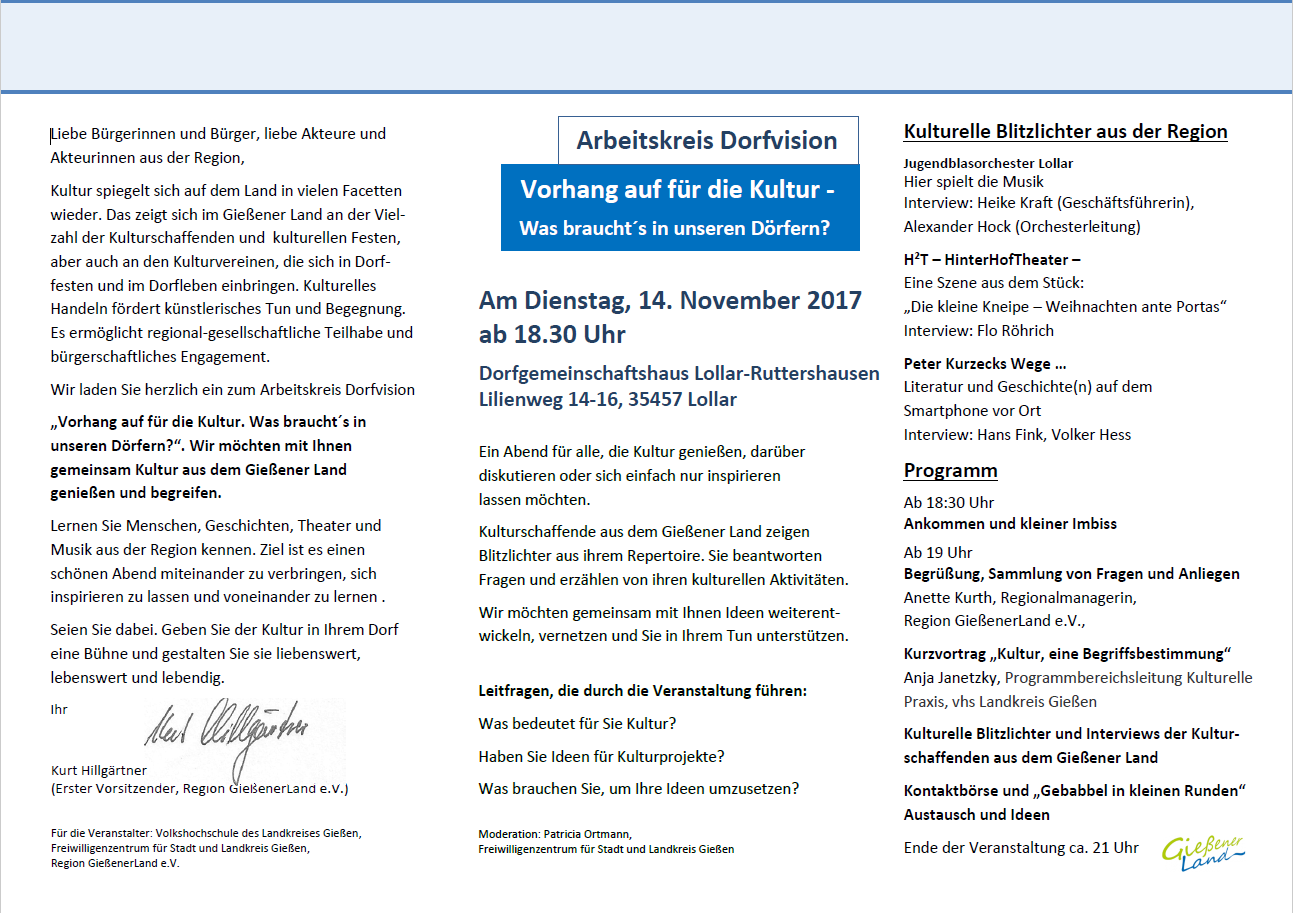 Arbeitskreis Dorfvision Arbeitskreis Dorfvision