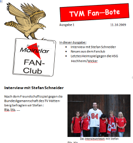 Sitzung des 1. Männer Fan-Clubs am 03.10.2009